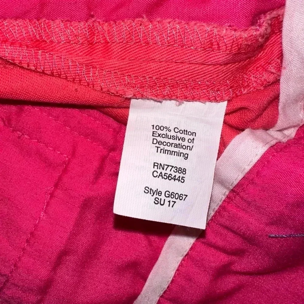 Women's J.Crew Shorts, Size 8, Salmon / Coral Pink with Palm trees - Picture 7 of 11